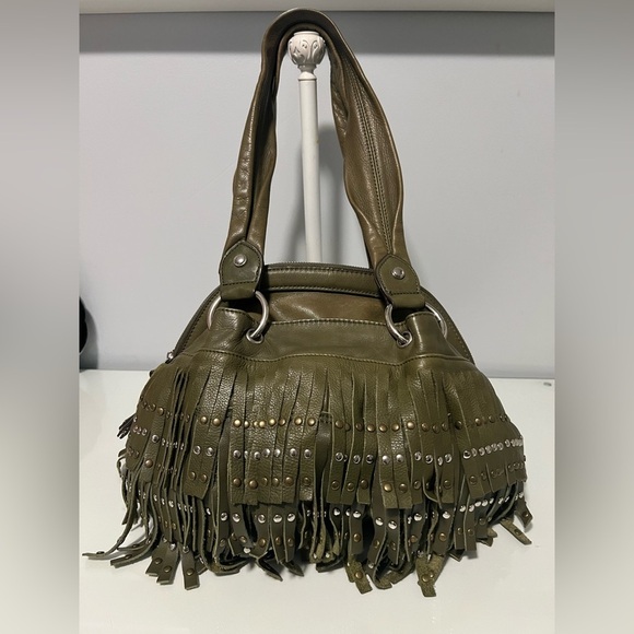 B. Makowsky Olive Fringe Shoulder Bag - Picture 1 of 13